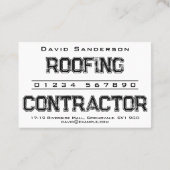 Carte de visite de l'entrepreneur en toiture (Dos)