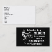 Carte de visite de l'entreprise de moto cross Ride (Devant / Derrière)
