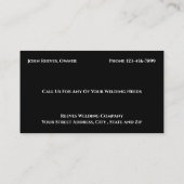 Carte de visite de l'entreprise de services de con (Dos)