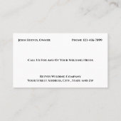 Carte de visite de l'entreprise de services de sou (Dos)