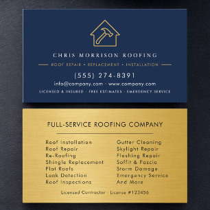 Carte de visite de l'entreprise de toiture luxe To