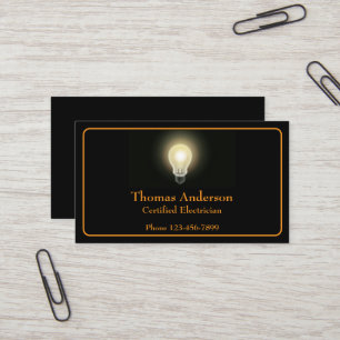Carte de visite de l'entreprise d'électricien