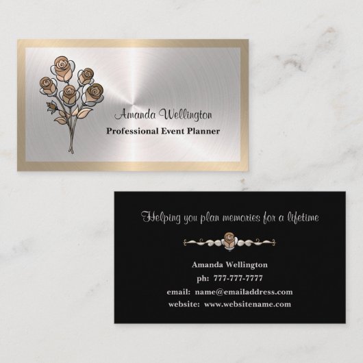 Carte de visite de l'entreprise Silver & Gold Flor (Devant / Derrière)