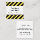 Carte de visite de l'Estimateur de construction mi (Devant / Derrière)