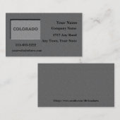 Carte de visite de l'Etat du Colorado look pierre (Devant / Derrière)