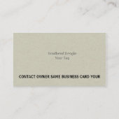 Carte de visite de Letterpress Business Man (Dos)