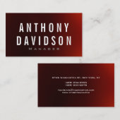 Carte de visite de lettres blanches rouges moderne (Devant / Derrière)