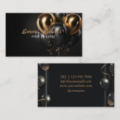 Carte de visite de l'événement Black Glittery Gold (Devant / Derrière)