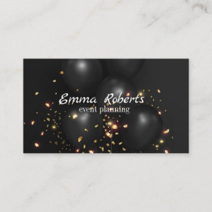 Carte de visite de l'événement Black Glittery Gold