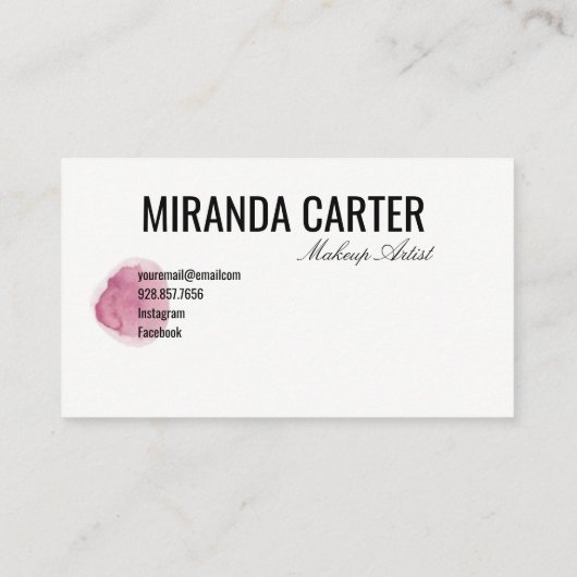 Carte de visite de lèvres d'aquarelle (Dos)