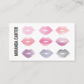 Carte de visite de lèvres d'aquarelle (Devant)