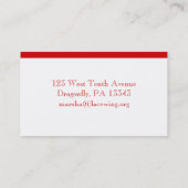 Carte de visite de libellule (Dos)