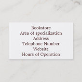 Carte de visite de librairie (Dos)