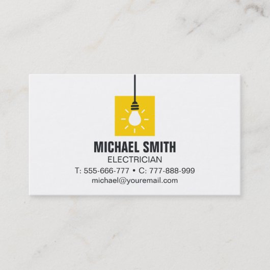 Carte de visite de l'icône de l'icône de l'ampoule (Devant)