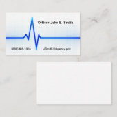 Carte de visite de ligne bleue mince (Devant / Derrière)