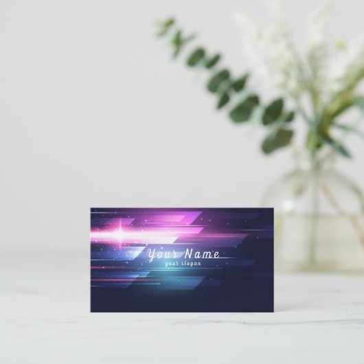 Carte de visite de lignes Neon (Debout devant)