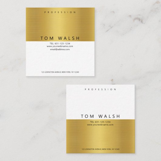 Carte de visite de lignes or simple et élégant per (Devant / Derrière)