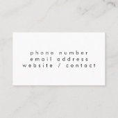 Carte de visite de lignes simples (Dos)