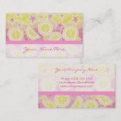 carte de visite de limonade rose à bande horizonta (Devant / Derrière)