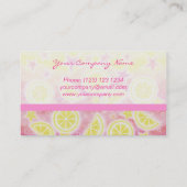 carte de visite de limonade rose à bande horizonta (Dos)