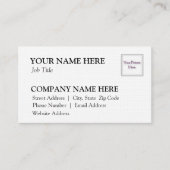 Carte de visite de lin blanc (Devant)