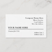 Carte de visite de lin blanc (Devant)