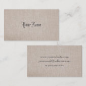 Carte de visite de lin minimaliste (Devant / Derrière)