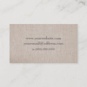 Carte de visite de lin minimaliste (Dos)
