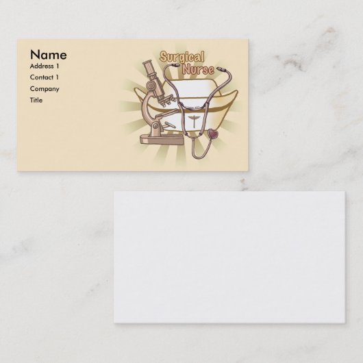 carte de visite de l'infirmière cool (Devant / Derrière)