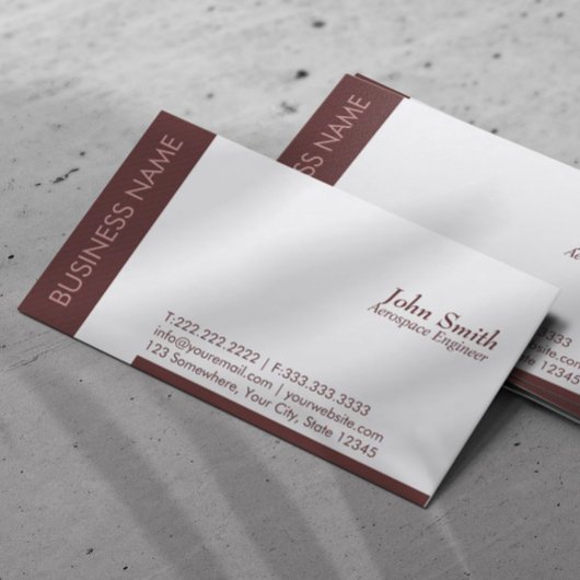 Carte de visite de l'ingénieur aérospatial Brown