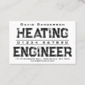 Carte de visite de l'ingénieur de chauffage (Dos)