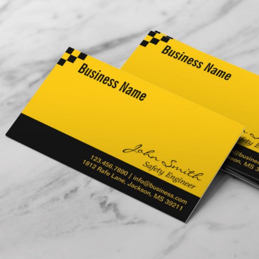 Carte de visite de l'ingénieur de sécurité du tabl