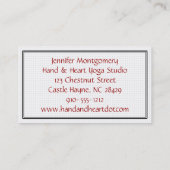 Carte de visite de l'instructeur Brown de Yoga à l (Dos)