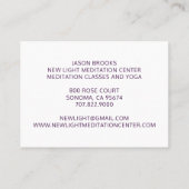 Carte de visite de l'instructeur de méditation (Dos)