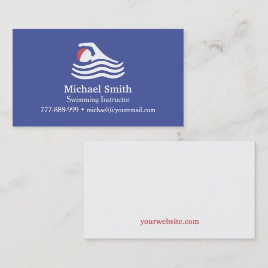 Carte de visite de l'instructeur de natation Silho (Devant / Derrière)