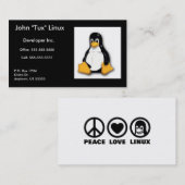 Carte de visite de Linux Tux (Devant / Derrière)