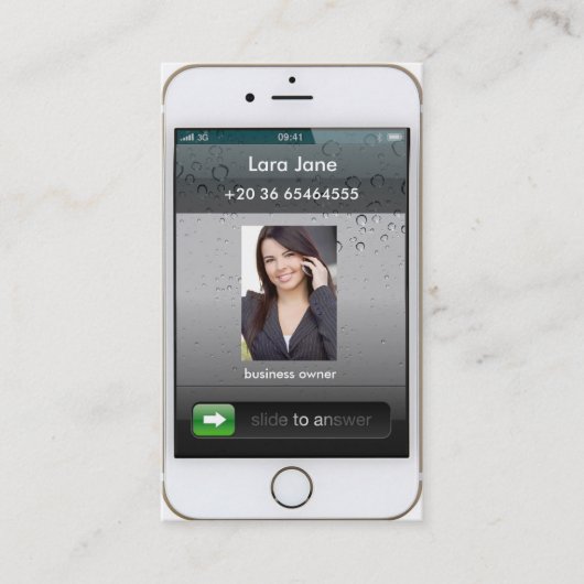 Carte de visite de l'iPhone 6 d'or avec (Devant)