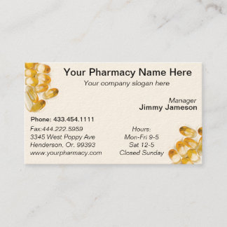 Carte de visite de liste de médicament de