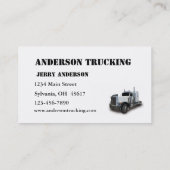 Carte de visite de livraison de semi-camions (Dos)