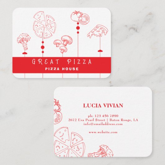 Carte de visite de livraison spéciale Pizza (Devant / Derrière)