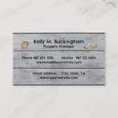 Carte de visite de location Beach House (Dos)