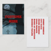Carte de visite de location de costume (Devant / Derrière)