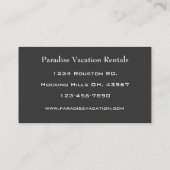 Carte de visite de location vacances (Dos)