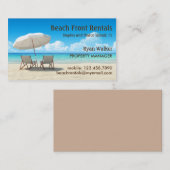 Carte de visite de locations de Chambre de plage (Devant / Derrière)