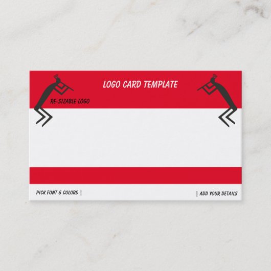 Carte de visite de logo Abstrait Black Kokopelli (Devant)