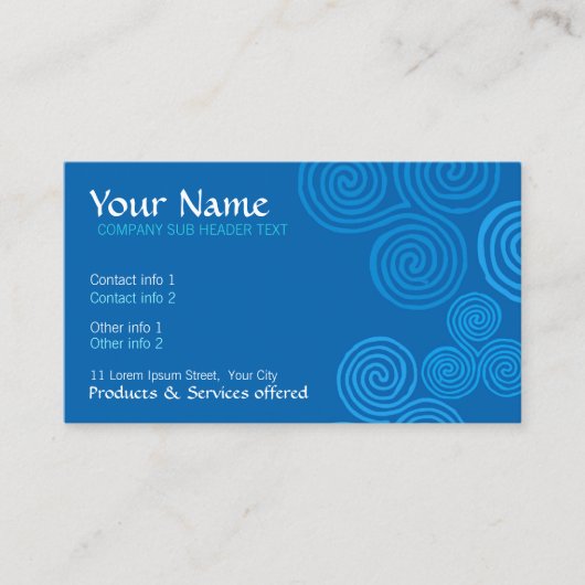 Carte de visite de logo Celtic Blue Curl (Devant)