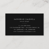 Carte de visite de logo Chic Black Typography (Dos)