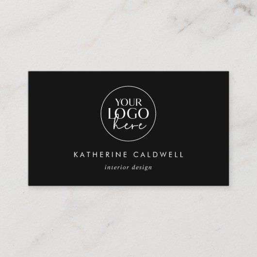 Carte de visite de logo Chic Black Typography (Devant)