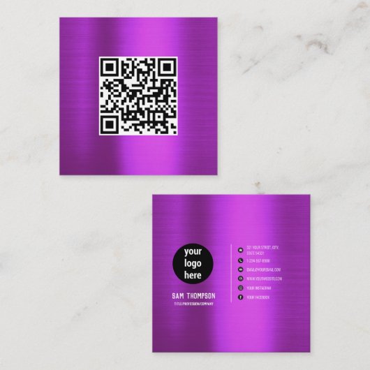 Carte de visite de logo commercial de code QR en m (Devant / Derrière)