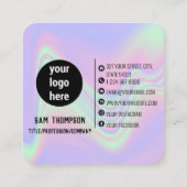 Carte de visite de logo commercial Holographique Q (Dos)